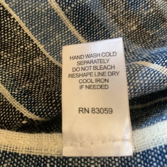 Anthropologie Drew Emerson Women’s Linen Strapless Jumpsuit Boho Blue Medium - Picture 6 of 7